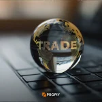 گوی کوچک با نوشته trade روی آن